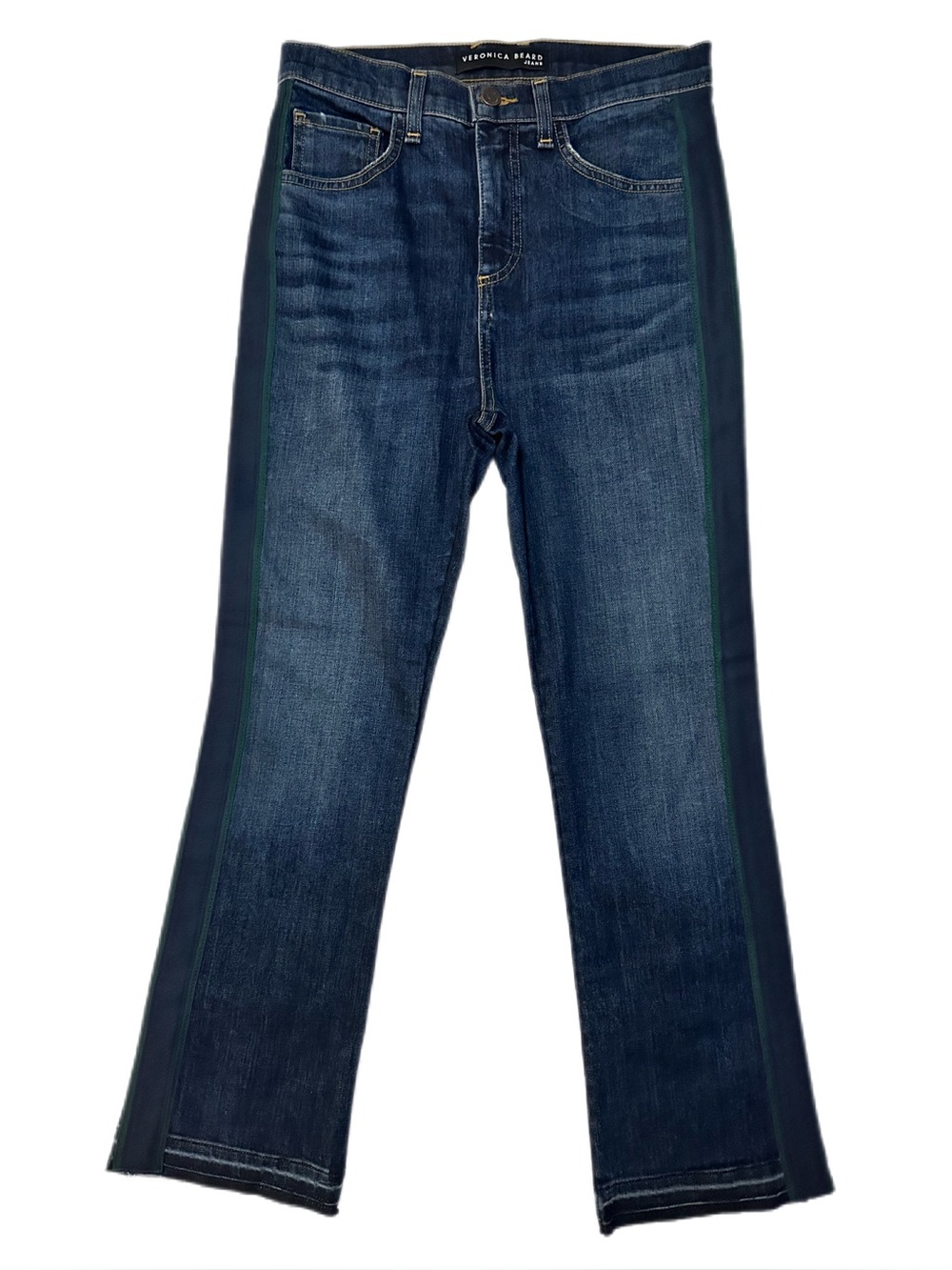 Veronica Beard Carly Kick Flare Tuxedo Stripe High Rise Jeans Size 27